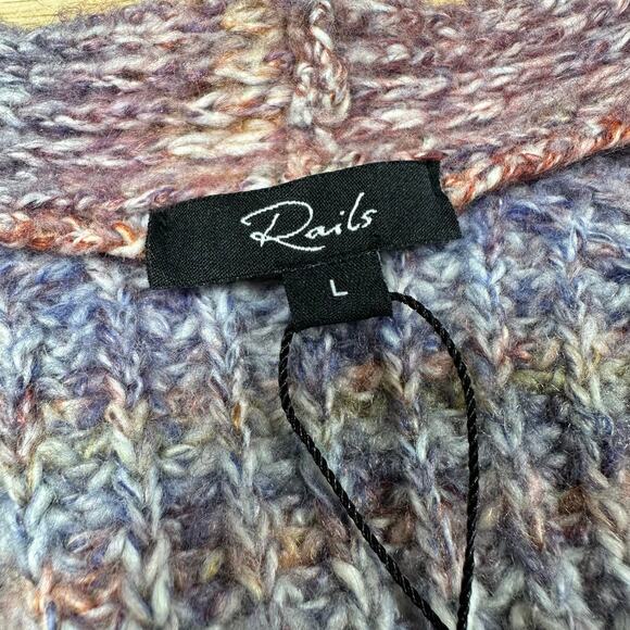 Rails NWT Josie Space Dye Cotton Blend Button Cardigan Amethyst Space Dye Size L - Picture 6 of 12